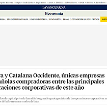 Indra y Catalana Occidente, nicas empresas espaolas compradoras entre las principales operaciones corporativas de este ao